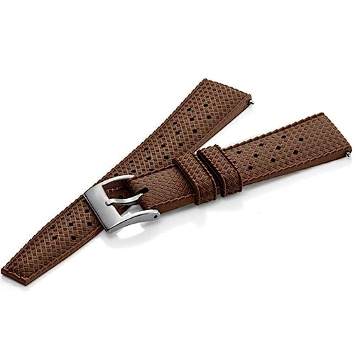 Niziruoup FKM Rubber Watch Strap 20mm Quick Release Tropical Style Fluororubber Soft Durable Universal FKM Rubber Band Watch Replacement Band Strap for Men Women, Rubber, Brown