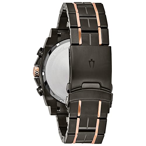 Bulova Men’s High Precisionist Quartz Icon Grey IP and Rose Gold Watch, Diamonds, 300M Water Resistant Model: 98D149