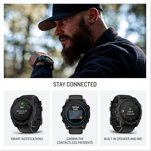 Garmin tactix® 8 51mm, Solar Charged Display, Elite, Premium Tactical GPS Smartwatch, Includes Applied Ballistics Elite™ Solver, Titanium Bezel, Sapphire Lens, 40-Meter Dive Rating