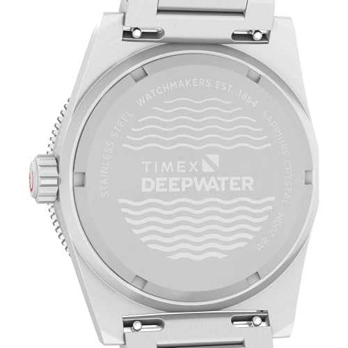 Timex Men's Deep Water Reef 41mm Watch - Stainless Steel Bracelet Black Dial Stainless Steel Case