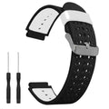Watch Band for Garmin Approach S20/S5/S6, Forerunner 220/230/235/620/630/735XT, Soft Silicone Band Replacement Strap for Garmin Watch (Black/White)