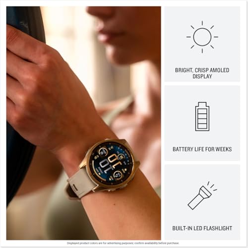 Garmin fēnix® 8 – 51 mm, AMOLED, Premium Multisport GPS Smartwatch, Long-Lasting Battery Life, Dive-Rated, Built-in LED Flashlight, Slate Gray with Black Band (Renewed)