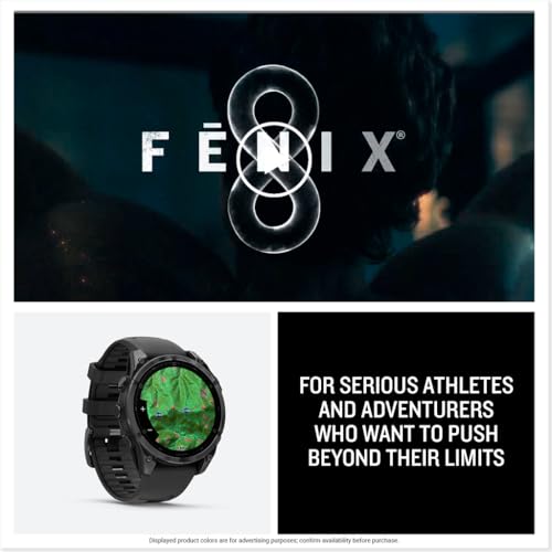Garmin fēnix® 8 – 47mm, AMOLED, Premium Multisport GPS Smartwatch, Long-Lasting Battery Life, Dive-Rated, Built-in LED Flashlight, Slate Gray with Black Band