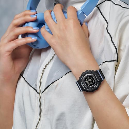 Casio G-Shock Step Tracker Black with Light Blue Digital Watch GMDB300-1