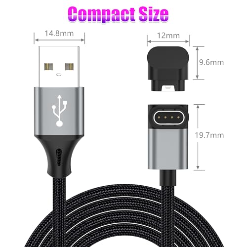 AGVEE 2 Pack 3.3ft Charger for Garmin Watch, L-Shape Charging Cable