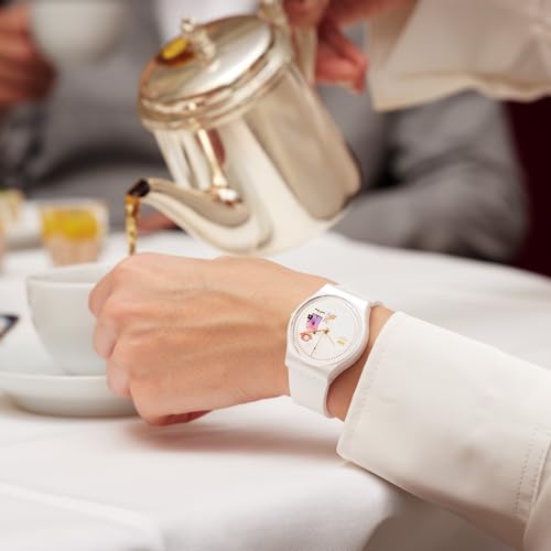 Swatch Gent Unisex Watch Casual Polymer White Quartz Waterproof How Majestic