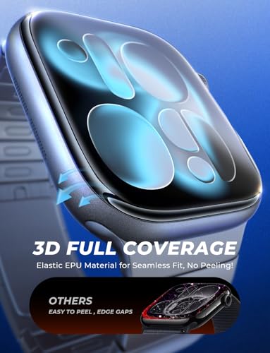 MAGIC JOHN 2 Pack for Apple Watch Series 11(2025) Series 10 46MM Screen Protector, [Automatic Align Tech] Self-Healing Flexible EPU Film, HD Transparent, Anti Scratch, Bubble Free