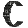 Korwuira 22mm Premium Leather Watch Band for Men, Alligator-Embossed, Black