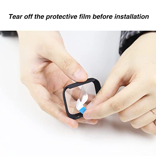 Ailun for Apple Watch Series 9 & 8 & 7 Screen Protector Case [45mm], Ultra-Thin Hard PC Case Built in Tempered Glass for iWatch, Shockproof Cover with Button [2 Pack][Black]