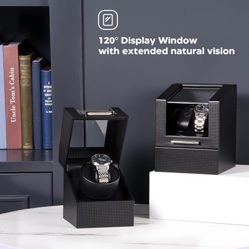 ProCase Watch Winder for Automatic Watches, Single Automatic Watch Winder Rotator Shaker Box with Quiet Motor and Flexible Pillow, Rotating Watches Case Gifts for Men Women -1 Slot