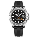 Pagani Design Watches Men GMT Automatic Self-Winding Mechanical Analog Sapphire Sports Waterproof Luminous Wrist Watch (1682 All Black Rubber)