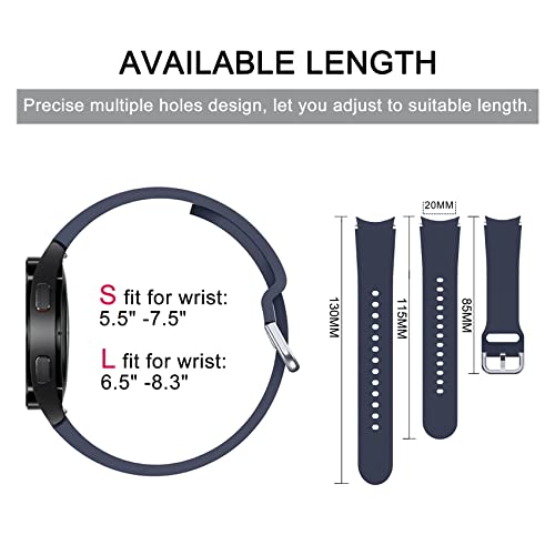 10 Pack No Gap Bands Compatible with Samsung Galaxy Watch 7 6 5 4 Band 40mm 44mm, Galaxy Watch 6 4 Classic 42mm 46mm 43mm 47mm 5 Pro 45mm, 20mm Soft Silicone Sport Strap Women Men