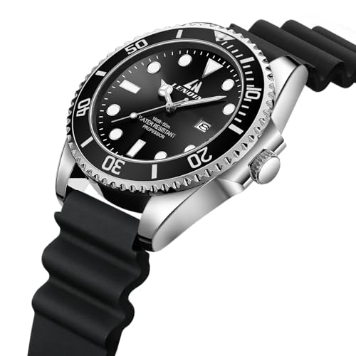 LN LENQIN Mens Watches Stainless Steel Waterproof Analog Quartz Watch for Men with Date Luminous Fashion Wristwatch