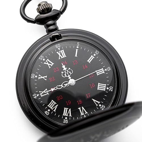 Red Dot Laser Engraving Anniversary Pocket Watch for Husband - Engraved Silver Stainless Steel - Meaningful Keepsake - Boxed and Ready to Give