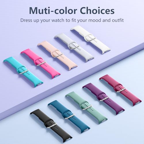 DaQin 10 Pack Bands Compatible with Samsung Galaxy Watch 8 Band 40mm 44mm/Galaxy Watch 8 Classic Band 46mm,Soft Silicone Sport Waterproof Wristband Replacement Strap for Samsung Galaxy Watch Women Men