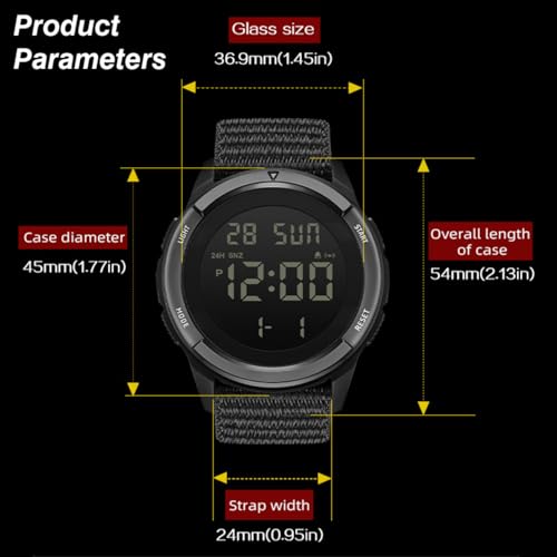 CakCity Digital Watch Military Watches for Men Black Tactical Waterproof Sports Men's Women's Wrist Watch with LED Backlight Stopwatch Nylon Band