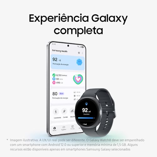 Samsung Galaxy Watch 8 | 40mm | AI Smartwatch w/ 1.34" AMOLED, Wear OS 6, Wi-Fi, Bluetooth, Heart Rate, GPS Fitness Tracker | IP68, MIL-STD-810H | International Model L320 | w/Fast Charger, Graphite