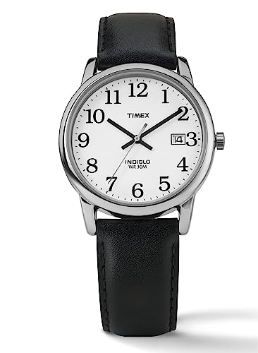 Timex T2H281 Easy Reader 35mm Black Leather Strap Watch
