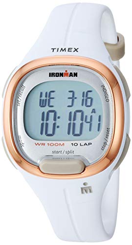 Timex Women's Ironman Triathlon Transit 33mm Resin Strap Watch – Rose Gold Top-Ring & White Resin Strap