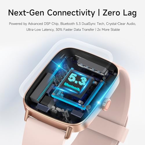 Smart Watch for Women, 1.85" HD Smartwatch Compatible iPhone/Samsung/Android (Answer/Make Calls), 100+ Sport Modes Fitness Tracker with Heart Rate/Sleep/SpO2 Monitor, IP68 Waterproof, with 2 Bands