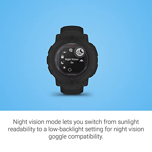 Garmin Instinct 2 Solar, Tactical-Edition, Rugged Outdoor Watch with GPS, with Solar Charging Capabilities, Built for All Elements, Multi-GNSS Support, Tracback Routing and More, Black