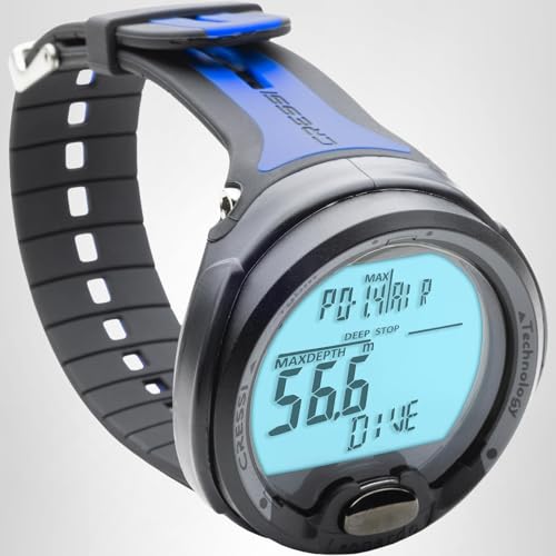 Cressi Leonardo 2.0 Dive Computer - Black/Blue - Backlit & Water Resistant Dive Watch - Nitrox & Gauge Diving Computer - Sport Watch