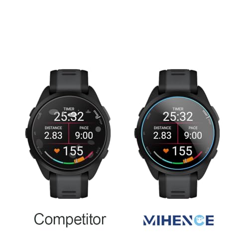 MIHENCE Screen Protector Compatible for Garmin Forerunner 165 Smartwatch,9H Tempered Glass Protective Film Compatible for Forerunner 165 Smartwatch (3PCS), transparent
