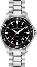 Hamilton Khaki Navy Automatic Men's Watch, 40mm Stainless Steel Case, Swiss Made, Black Dial Analog Wrist Watch for Men, 100m Waterproof, Sapphire Crystal, 3-Hand Movement, Stainless Steel Strap