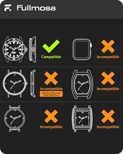 Fullmosa 22mm 20mm 24mm Silicone Watch Bands Curved Watch Strap Compatible with Samsung Galaxy Watch 7 6 5 4 3, Garmin Fossil Amazfit for Men Women(22mm,Black)
