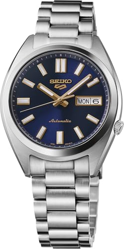 SEIKO SRLP55 5 Sports Men's Automatic Watch with Stainless Steel Case and Luminous Hands - Stylish Wrist Watches, Blue