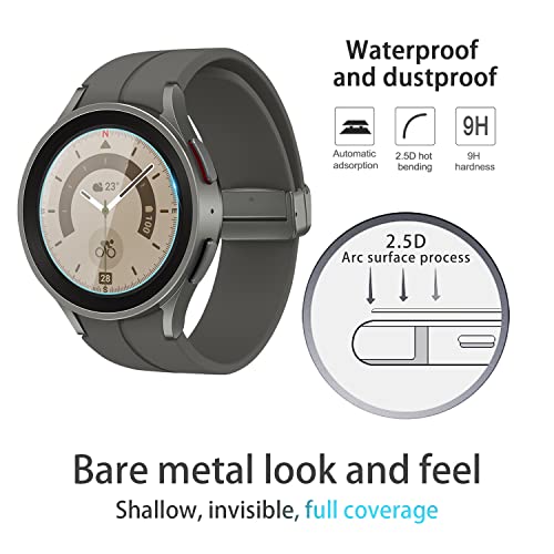 Suoman 4-Pack Screen Protector for Samsung Galaxy Watch 5 Pro 45mm, [Anti-Scratch] 2.5D 9H Hardness Ultra-Thin Tempered Glass Screen Protective Film