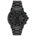 Citizen Men's Eco-Drive Weekender Nighthawk Chronograph Watch in Black IP Stainless Steel, Black Dial (Model: CA0295-58E)