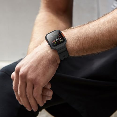 Zumyzu Rugged Waterproof Case for Apple Watch 46mm Series 11 10 with Tempered Glass Screen Protector, Durable Hard PC Bumper Protective Face Cover for iWatch 46 mm Black