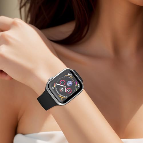 Sport Band Compatible with Apple Watch Bands 40mm 38mm 41mm 42mm 44mm 45mm 49mm for Women Men,Soft Silicone Waterproof Replacement Strap for Apple Watch Series 11 10 9 8 7 6 5 4 Ultra 3 2 1 SE