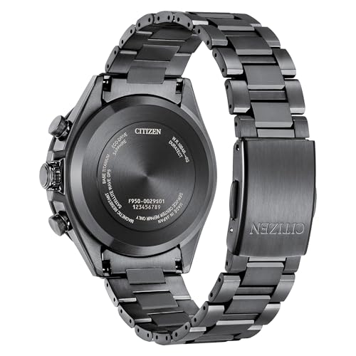 CITIZEN Mens Eco-Drive Attesa Satellite Wave GPS Chronograph, Black Super Titanium with DLC Coated Case & Bracelet, Black Dial (Style: CC4055-65E)