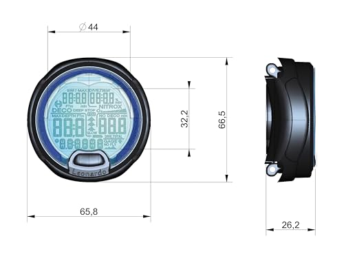 Cressi Leonardo 2.0 Dive Computer - Black/Blue - Backlit & Water Resistant Dive Watch - Nitrox & Gauge Diving Computer - Sport Watch