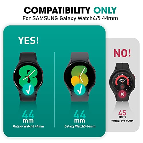 SUPCASE for Samsung Galaxy Watch 5 44mm Band with Case (Unicorn Beetle Pro), [Military-Grade Drop Protection] Rugged Men Cover with Adjustable Strap Band for Samsung Galaxy Watch 5 / 4 44mm, Black