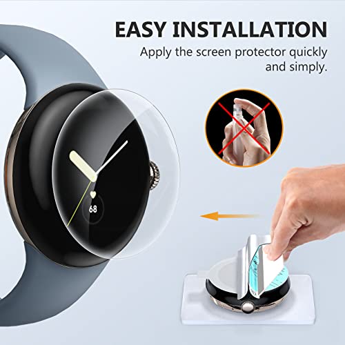 EGV 6 Pack for Google Pixel Watch 41mm Screen Protector, Pixel Watch 4/3/2/1 Screen Protector [Upgrade Flexible Film] Self-Healing, Anti-Scratch, [Non-Bubbles] Soft HD TPU