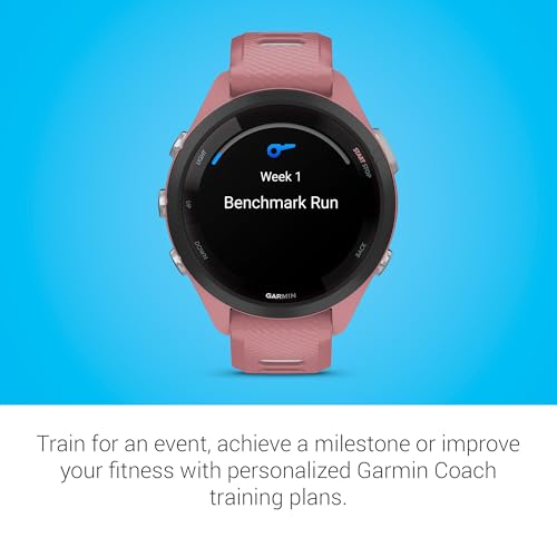 Garmin Forerunner 265S Running Smartwatch, Colorful AMOLED Display, Training Metrics and Recovery Insights, Light Pink and Powder Gray
