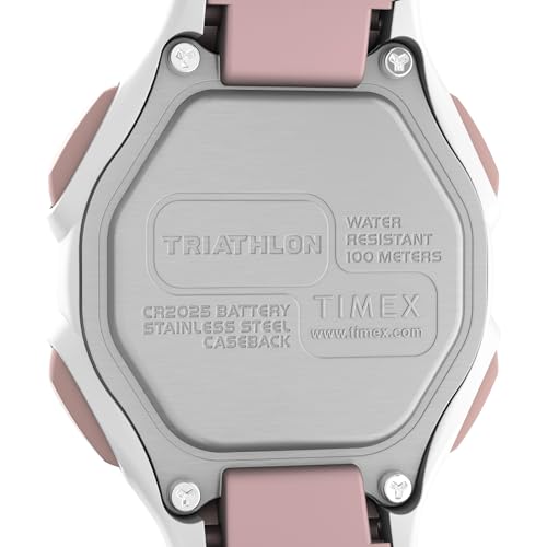 Timex Unisex Triathlon Classic 30 Lap 34mm Watch - Pink Strap Digital Dial Gray Case