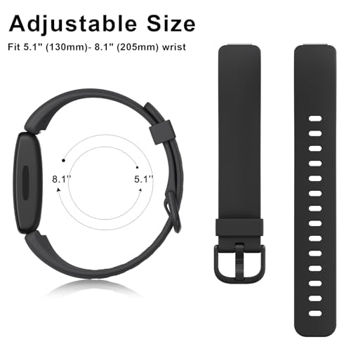 AK Band Compatible with Fitbit Inspire 2 Bands for Women Men, Adjustable Replacement Sport Wristbands Straps for Fitbit Inspire 2 / Ace 3 (Black)