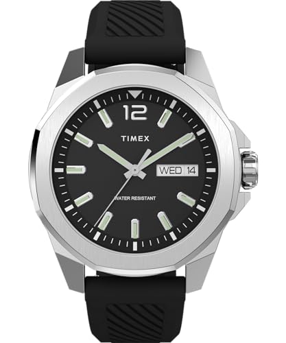 Timex Men's Essex 46mm Watch - Black Strap Black Dial Silver-Tone Case