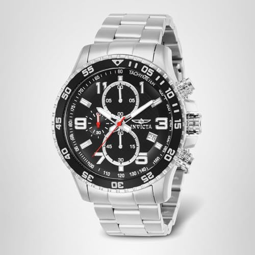 Invicta Men's 14875 Specialty Chronograph Black Textured Dial Stainless Steel Watch
