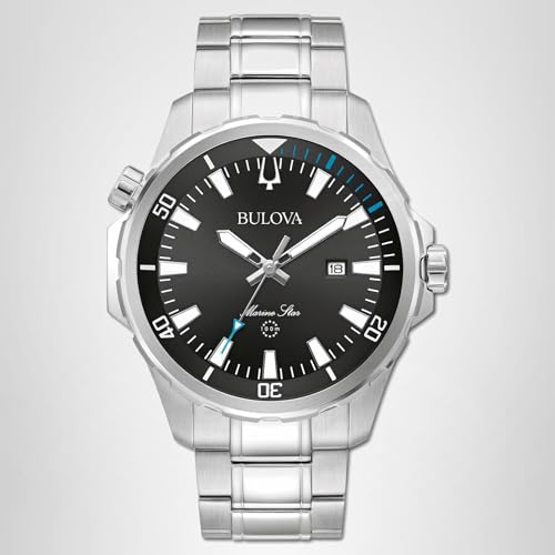 Bulova Men's Marine Star 'Series B' Stainless Steel Watch, Black Sunray Dial Style: 96B382