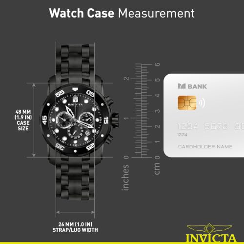 Invicta Men's 0076 Pro Diver Collection Chronograph Black Ion-Plated Stainless Steel Watch