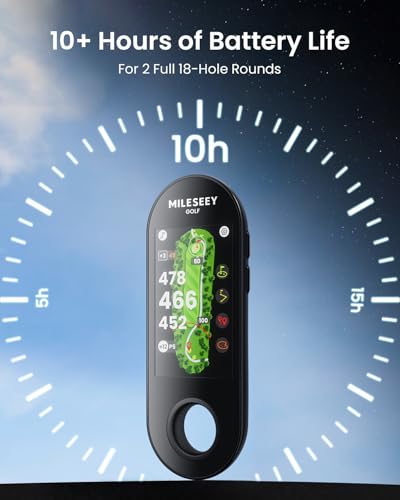 MILESEEY GeneSonic Go Handheld Golf GPS Rangefinder, 43000+ No Subscription Preloaded Courses, Auto Hole Golf Yardage Device, Touchscreen, 10H Battery, Magnetic, Waterproof, Hazard, Green Distances