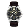 AVI-8 Mens 42mm Spitfire Lock Chronograph Midnight Oak Japanese Quartz Pilot Watch with Leather Strap AV-4089-01