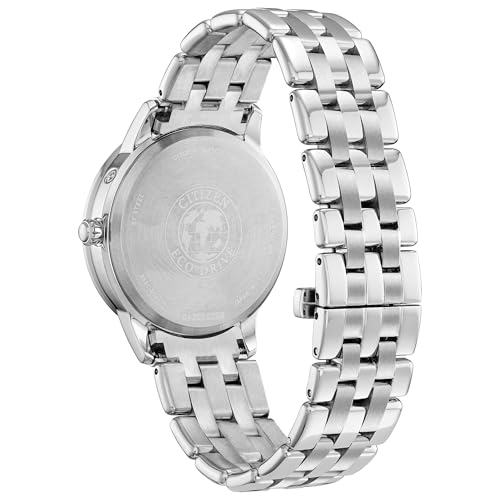 Citizen Women's Eco-Drive Calendrier, Moon Phase Diamond Accents Dial, Silver-Tone Stainless Case and Bracelet Watch (Model: FD0000-52N)