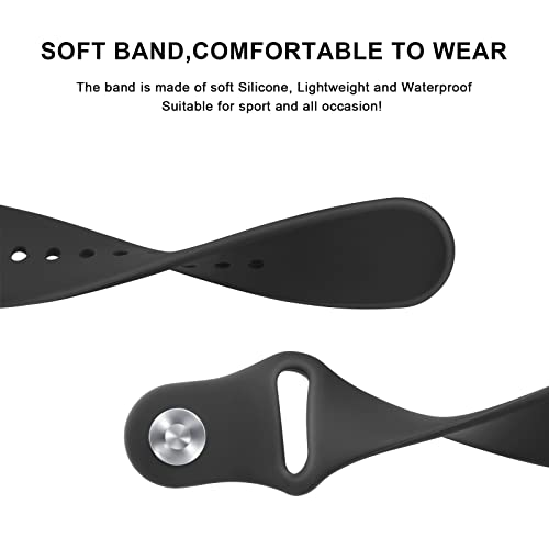 Meliya Bands Compatible with Samsung Galaxy Watch 7 & FE, 40mm & 20mm Soft Silicone Sport Replacement Straps for Women & Men (Black)
