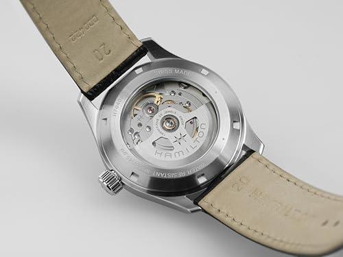 Hamilton Khaki Field Murph Automatic Men's Watch, 38mm Stainless Steel Case, Swiss Made, White Dial Analog Wrist Watch for Men, 100m Waterproof, Sapphire Crystal, 3-Hand Movement, Calf Leather Strap